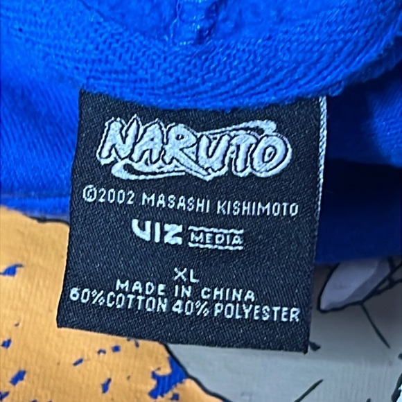 Vintage 2002 Naruto Hoodie XL Blue Anime Viz Media Masashi Kishimoto Licensed - Picture 4 of 10